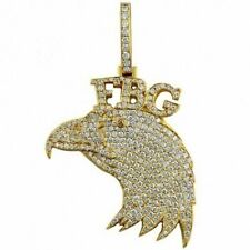 3Ct Round Cut Real Moissanite Falcon Bird Wing Pendant 14K Yellow Gold Plated for sale  Shipping to South Africa