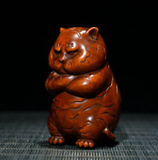 Estátua de tigre chinesa de madeira esculpida em madeira buxo escultura arte presente comprar usado  Enviando para Brazil