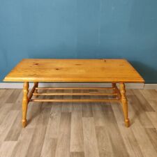 Vintage Solid Natural Pine Coffee Table Spindle Hall Bench Shoe Rack. for sale  Shipping to South Africa