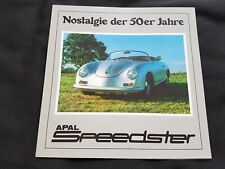 Porsche 1950er Jahre APAL Speedster 356 Replica Prospekt Brochure, usado comprar usado  Enviando para Brazil