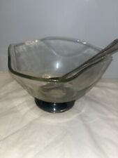 bowl silver glass clear base for sale  Bellefontaine