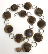 Cinto feminino de madeira de oliveira disco redondo medalhões ajustáveis para 36 em Israel vintage comprar usado  Enviando para Brazil