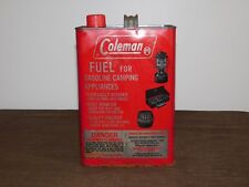 COMBUSTÍVEL COLEMAN VINTAGE PARA ELETRODOMÉSTICOS DE ACAMPAMENTO A GASOLINA LATA DE 1 GALÃO DOS EUA *VAZIA* comprar usado  Enviando para Brazil