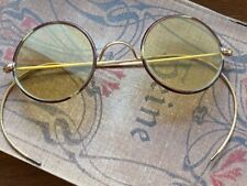 Używany, Vintage Okrągłe żółte okulary 1/10-10 EX Okulary kolekcjonerskie Styl Johna Lennona na sprzedaż  PL