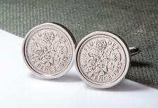 Abotoaduras de moeda Lucky Sixpence 6d - Escolha um ano - Cabeças e caudas - Presente de aniversário, usado comprar usado  Enviando para Brazil