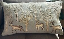 Par de cojines de tapiz tejido IOSIS Paris ciervo/bosque con inserciones de plumas segunda mano  Embacar hacia Mexico