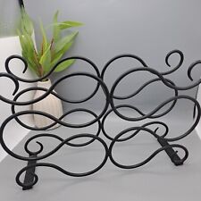 Wine Rack Black Iron Free Standing Vintage Floor Or Table Top Holds 6 Bottles for sale  Shipping to South Africa