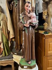 Vintage Plaster Statue of St. Anthony & Baby Jesus made in Italy 31 inches for sale  Shipping to South Africa