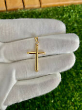 Used, 14K YELLOW GOLD Cross Crucifix Polished Pendant Charm Necklace Men Women for sale  Shipping to South Africa
