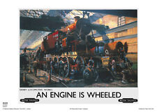 DERBY VINTAGE ENGINE RAILWAY TRAVEL POSTER ART PRINT CUNEO ADVERTISING for sale  NEWCASTLE UPON TYNE