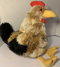 Hug Fun Fluffy Calico Chicken Rooster Plush Stuffed Animal Toy 13” Soft for sale  Shipping to United Kingdom