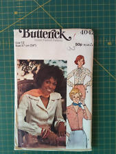 4042 Convertible Collar Shirt Blouse Size 12 Vintage Butterick Sewing Pattern for sale  Shipping to South Africa