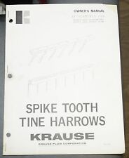 Krause Spike Tooth Tine Harrow Owners Manual for 4100 Cultivators 4300 Plow for sale  Westmoreland