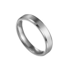 Titanium Stainless Steel 4mm Brushed Finish Men Women Wedding Band Comfort Ring for sale  Shipping to South Africa