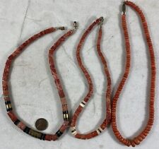 3 colares de contas de coral vintage da década de 1960 16” 18” comprar usado  Enviando para Brazil