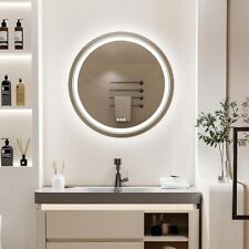 LUVODI Round Illuminated Bathroom Mirror: 600mm Dimmable LED Lighted Circle Wall for sale  Shipping to South Africa