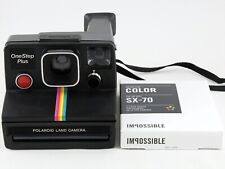 Cámara vintage Polaroid SX-70 OneStep Plus a rayas arco iris negra con película PROBADA segunda mano  Embacar hacia Argentina