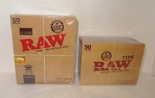 50 papeles rodantes delgados tamaño king RAW CLASSIC y 50 puntas crudas - auténticos stock del Reino Unido, usado segunda mano  Embacar hacia Argentina