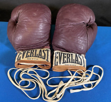 Vintage Everlast Boxing Gloves 2108 MSG Wisconsin Badgers - Vern Woodward Estate for sale  Shipping to South Africa