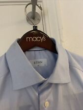 $459 Eton Blue Dress Shirt M 15.5 X 33  Trim Fit for sale  Shipping to South Africa