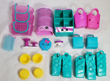 Lote de 34 peças de cesta de compras Shopkins várias estações brinquedos prateleiras gavetas loja comprar usado  Enviando para Brazil
