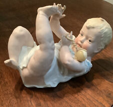 Antique  Gebruder Heubach Piano Baby With Rattle Made in Germany 8” long Bisque for sale  Shipping to South Africa