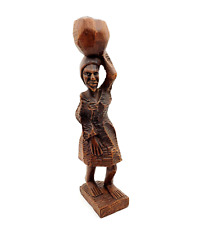 Estátua africana de madeira MCM esculpida à mão decoração esculpida mulher arte tribal vintage comprar usado  Enviando para Brazil