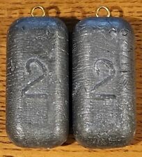 (2) Vintage Lead Deep Drop 2 lb. Fishing Sinker Weights USA Made, used for sale  Shipping to South Africa