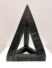 Escultura Triángulo Mármol Pirámide Triangular Tetraedro Gris Piedra Decoración Moderna, usado segunda mano  Embacar hacia Argentina