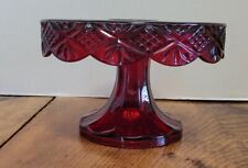 Vintage Red Shannon Crystal Cake Stand Pedestal 5" T x 7 3/4" w , used for sale  Shipping to South Africa