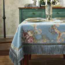 Used, Tassel Tablecloth Chenille Rectangular Table Cover Round Dining Table Cloth for sale  Shipping to South Africa