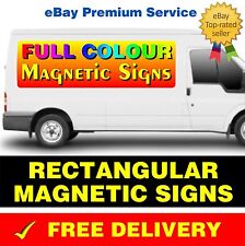 2xRECTANGULAR MAGNETIC VEHICLE SIGNS FOR CARS LORRIES VANS REMOVABLE FULL COLOUR, used for sale  Shipping to South Africa