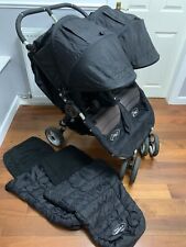 Baby Jogger City Mini Double Black Pram Buggy + 2 X Footmuffs, used for sale  Shipping to South Africa