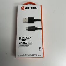 Cabo de carga e sincronização Griffin preto 6 pés para dispositivos micro-USB - Samsung, LG, Moto comprar usado  Enviando para Brazil