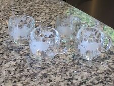 Used, Vintage Nestle Nescafe World Globe Frosted Glass Coffee Mugs Cups - Set of 4 for sale  Shipping to South Africa
