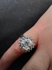 Diamonique ring sterling for sale  BRIGHOUSE