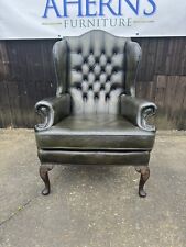 Green leather chesterfield for sale  BOSTON