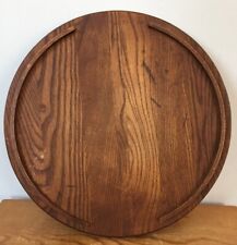 Vtg Solid Oak Wood 14.5" Lazy Susan Round Tabletop Condiment Server Hardwood for sale  Shipping to South Africa