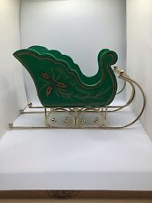 Vintage Wooden Sleigh With Brass Sleigh Rails. 11” Length By 6.5” Height for sale  Shipping to South Africa
