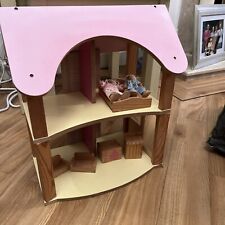 Dolls House Chad Valley : Solid Wooden : 4 Rooms : Furniture & 2 People for sale  Shipping to South Africa