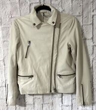 Top Shop Leather Jacket Women’s Size 4 Crème  for sale  Shipping to South Africa
