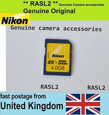 Tarjeta de memoria genuina Nikon de 4 GB para Coolpix AW130, D3200, W300, S9900, S9700 P330 segunda mano  Embacar hacia Argentina