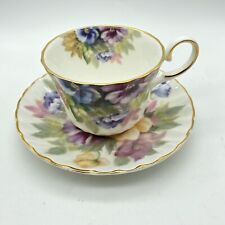 Royal Porcelain Staffordshire Pansy Tea Cup and Saucer England /ASAV for sale  Shipping to South Africa
