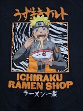 Camiseta gráfica ANIME Naruto Ichiraku Ramen Shop preta grande manga curta comprar usado  Enviando para Brazil