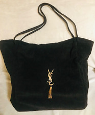 Bolso de hombro grande de tela de algodón negro Yves Saint Laurent perfumes regalo VIP segunda mano  Embacar hacia Argentina