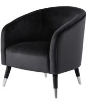 Black velvet armchair for sale  WATFORD