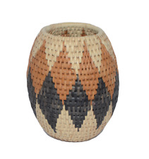 African Basket Zulu Hand Woven Llala Palm Diamond 5" Tall for sale  Shipping to South Africa