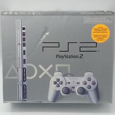 Consola Sony PlayStation 2 PS2 Delgada Satinada Plateada SCPH-77001 Vacía Caja Solo  segunda mano  Embacar hacia Argentina