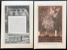 FIREWORKS Pyrotechnics 1924 vintage pictorial “Painting the Sky with Powder” for sale  Shipping to South Africa