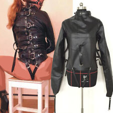 S/L Straitjacket Asylum PU Leather Straight Jacket Harness Armbinder Costume USA for sale  Shipping to South Africa